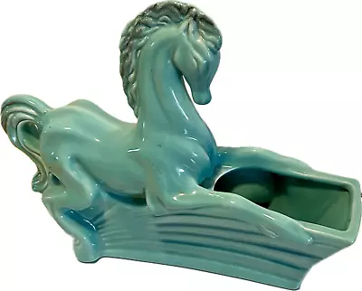 Vintage MCM Turquoise Horse Themed TV Lamp - Planter - Works Great!!! Midcentury • $84.99