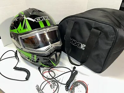 CKX Tranz XS Modular Snowmobile Helmet Heated Shield Dual Bag Articat Green DOM • $39.99