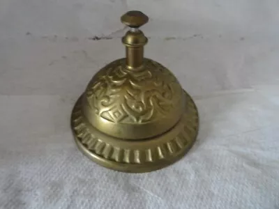 Vintage Brass Bell Round Hotel Desk Counter BELL Hop Ornate Reception • $14.99
