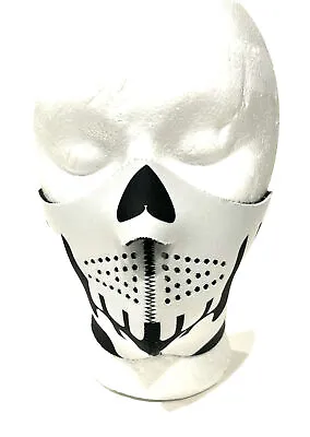 Seirus Size XS Neoprene Face Mask Skull Print Black & White Motorcycle Winter • $8.99