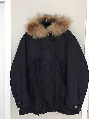 Daniel Cremieux Collection Asiatic Raccoon Fur Trim Hood Padded Jacket Size L • $119