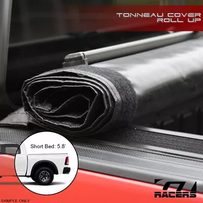 For 2009-2018 Ram 1500 5.7 Ft Bed Lo Pro Roll Up Lock Tonneau Cover W/Velcro V2 • $175