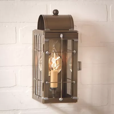 Weathered Brass Cape Cod Wall Lantern | Handcrafted  | 11  High • $197.95