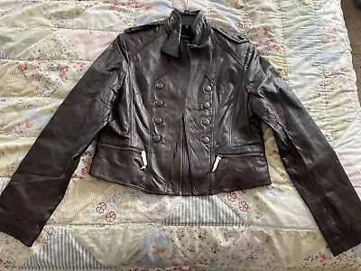 Women’s Victoria’s Secret MODA International Genuine Leather Jacket Large Nwots • $120