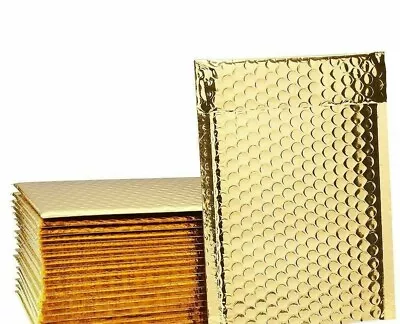 ANY SIZE Metallic  GOLD  Poly Bubble Mailers Envelopes Shipping Bags • $6.99