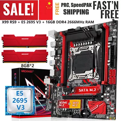 X99 RS9 Motherboard + E5 2695 V3 CPU LGA 2011-3 16GB DDR4 2666MHz RAM Combo Kit • $124.99