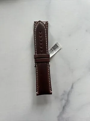 Hadley Roma MS885 24mm Regular Brown Leather Contrast Stitched Watch Band Straps • $22.60