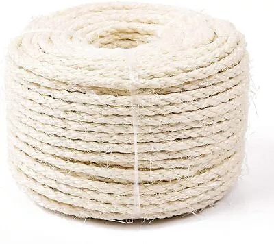 Yangbaga Cat Natural Sisal Rope For Scratching Post Tree Replacement Hemp Rope • £8.85