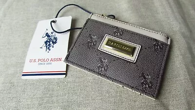 U.S Polo Assn Card Wallet In Brown/ Cream Hampton Design • £23.99