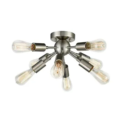 Vintage Metal Sputnik Chandelier Mid Century Modern Ceiling Lamp 8-Light Fixture • $83.36