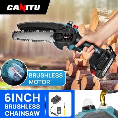 6inch 3000W Mini Cordless Chainsaw Electric One-Hand Saw Wood Cutter For Makita • £26.59