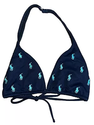 Ralph Lauren Polo Logo Triangle Navy Bikini Top Size Large • £7.92