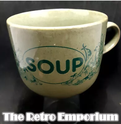 RETRO Vintage SOUP MUG Ceramic Mug Kilncraft GREEN SOUP MUG • $5