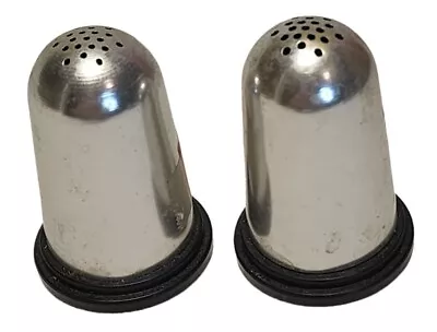 Vtg Salt And Pepper Shakers Silver Aluminum  Art Deco Mid Century MCM Grannycore • $22.20