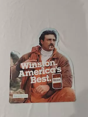 Vintage 1985 Tin Sign Winston Cigarette Ad Americas Best Rugged Man 21.5 X17.5  • $17.49