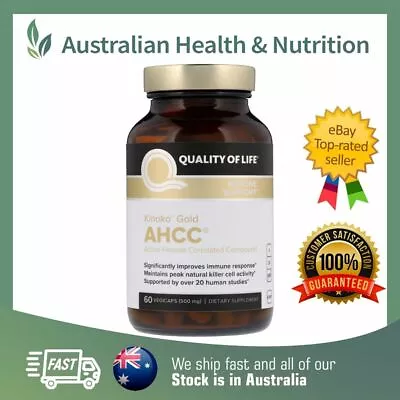 Quality Of Life Kinoko Gold Ahcc 500mg 60 Capsules + Free Same Day Shipping • $164.95