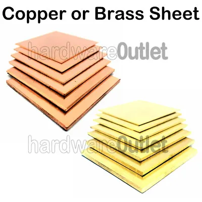 BRASS & COPPER SHEET 0.7 - 3.0 Mm Guillotine Cut Sheet Metal & Cutting Service • £134.40