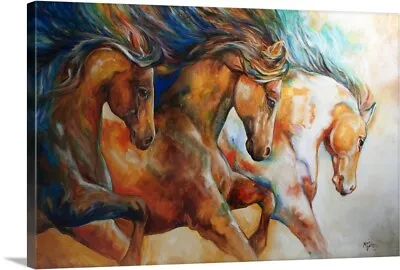 Wild Trio Run Mustangs Canvas Wall Art Print Horse Home Decor • $49.99