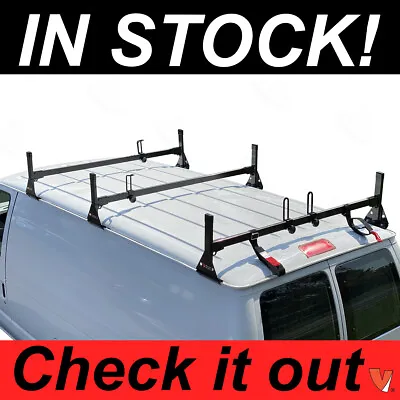 Ford Econoline Van 3 Bar 1992-2015 Ladder Roof Racks Steel BLACK New Rack • $238.05