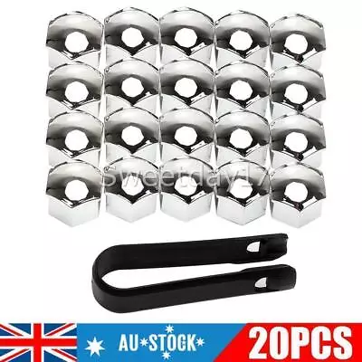 20X Chrome Car Wheel Nut Bolt Covers Caps Universal For Any Car Silver 17mm NEW • $10.95