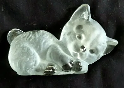 Vintage Viking Frosted Glass Kitty Cat • $19.99