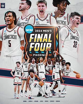 8X10 Poster 2024 UConn Huskies March Madness FINAL FOUR Years Men's Basketball • $7.99