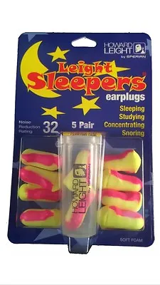 30 Pair Howard Leight Sleepers Pre-Shaped Soft Foam Earplugs W Carrying Cases • $5