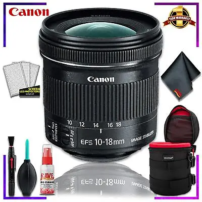 Canon EF-S 10-18mm F.4.5-5.6 Is STM Lens (Intl Model) + 4.5 Inch Vivitar Premium • $255.61