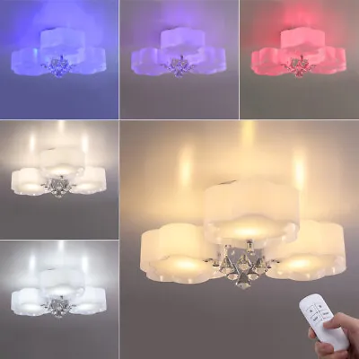 LED Ceiling Light 3/5/7 Head Large Crystal Chandelier Lamp Living Room Lights UK • £38.95