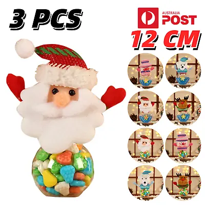 3PCS Christmas Candy Jar Santa Snowman Sweet Storage Bottle Box Xmas Kids Gift • $24.99