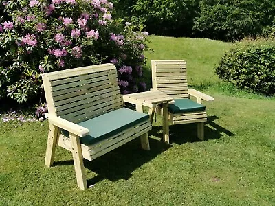 £269 • Buy Wooden Garden Bench, Garden Chairs, Benches, Love Seats, Trio Set, Companion Set
