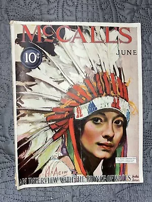 1924 June McCall’s Mag Indian-American Girl McMein Prince Of Wales Interview • $20