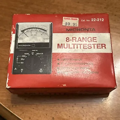 Micronta 8-Range Multitester Multimeter 22-212 (2000 OHMS/VOLT) • $9.99