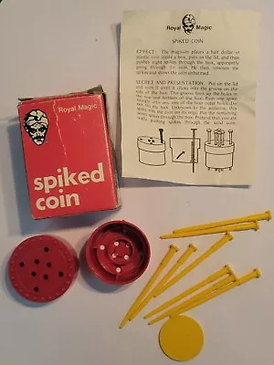 Vintage Royal Magic Trick Spiked Coin With Coin & Spikes Penetration 1970’s • $17.99
