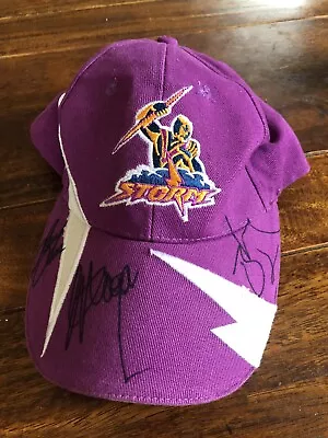 Melbourne Storm NRL Vintage Cap Hand Signed Billy Slater Sisa Waqa QLD Jersey • $99.95