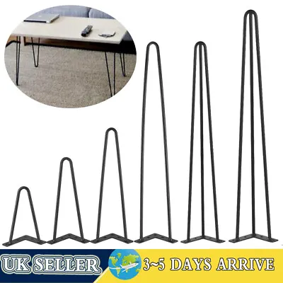 £14.99 • Buy 4 X Hairpin Table Legs Hair Pin Legs Set For Furniture Bench Desk Metal Steel