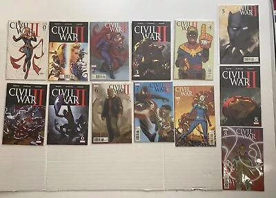 Marvel Civil War 2 1-8 + Variants Civil War 2 Run Lot 13 Comics Lot • $42.89