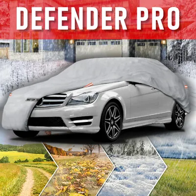 Multi-Layer Waterproof Car Cover For Auto All Weather Protection Secure Lock L • $39.90