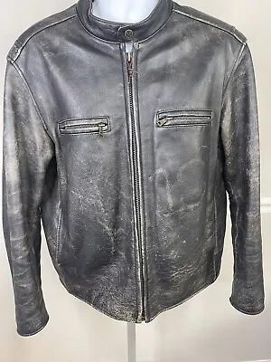 Vintage Cafe Racer 50s  Style Andrew Marc Leather Jacket Zip Up Talon Moto M • $149.95