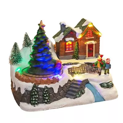 Widdop LED Musical Village Scene Christmas Homeware Decoration - Xmas Ornament • £21.49