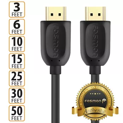 HDMI Cable Cord 1.4 4K 3D HDTV PC Xbox PS5 High Speed Plug 3 6 10 15 25 30 50 FT • $7.99