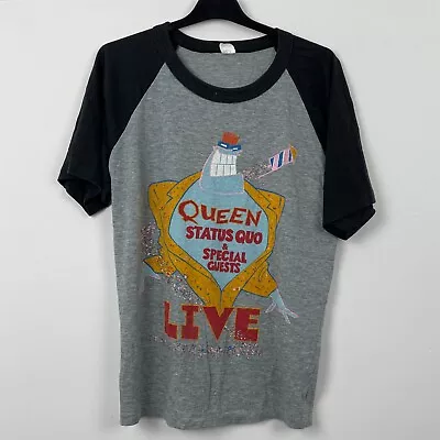Vintage 1986 Queen Magic Tour Rare 80s Band Baseball T-Shirt L 0501 • £35