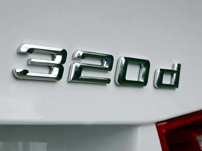 Chrome 320d Car Flat Letter Number Rear Trunk Boot Badge Emblem For BMW • £7.99