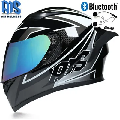 £56.96 • Buy Bluetooth Motorcycle Helmet Double Lens Full Face Riding Motocross Helmets DOT