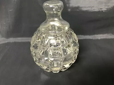Vintage Glass Vanity Jar W/Lid Victorian Pattern Elegant Glass • $5