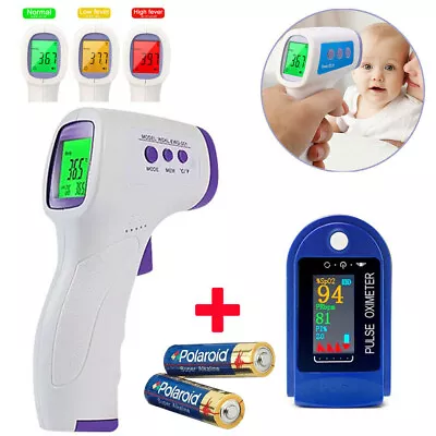 Digital Infrared Forehead Thermometer + Finger Pulse Oximeter For Baby Adults • $19.49