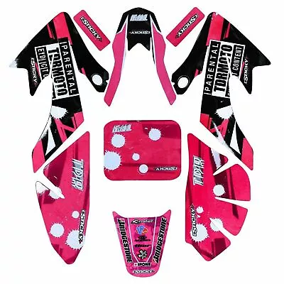 Pink Graphic Decals Plastics Sticker CRF50 XR50 Pit Bike Ssr 70 110cc 125cc Baja • $22.79