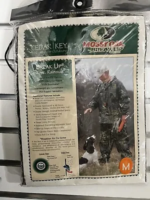 NWT Mossy Oak Break Up 2 Piece Rain Suit Waterproof Jacket Pants Sz M Cedar Key • $25.49