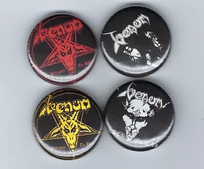 VENOM Set Of 4 1  Pins Buttons Badges Black Metal Thrash Heavy Metal • $3.49