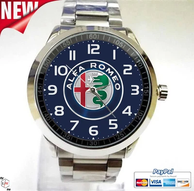 $23.99 • Buy NEW ITEM!!! Alfa Romeo Logo Custom Sport Unisex Metal Watches Wristwatches